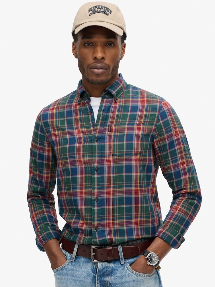 Superdry Upstate Check Multi Vintage 100% Cotton Check Shirt - Image 3 of 5