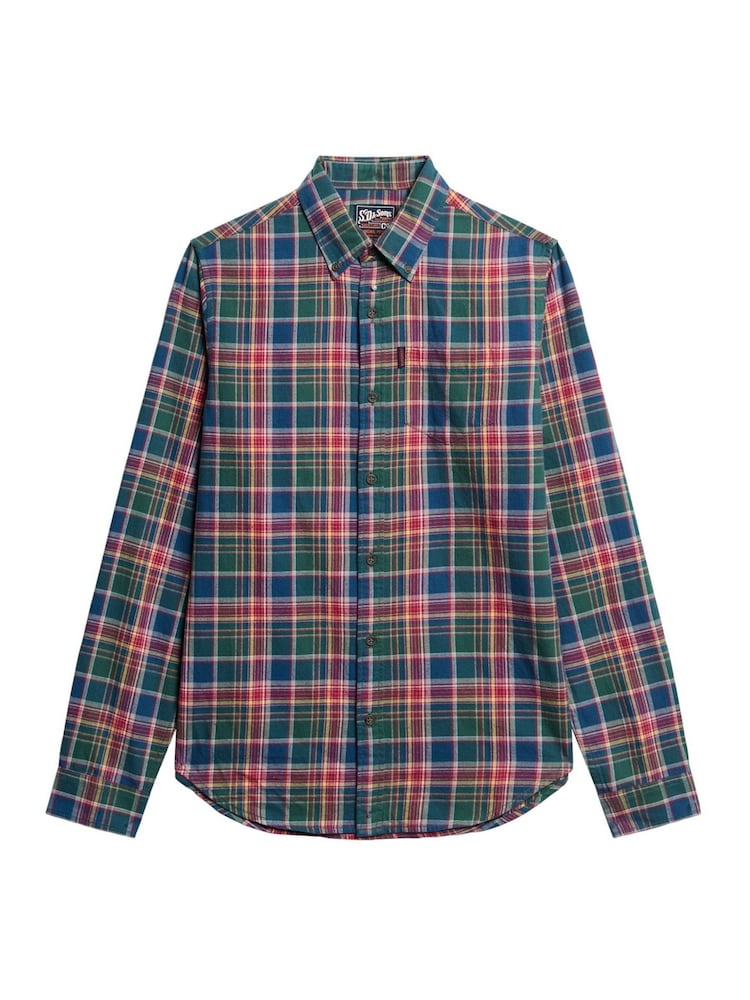 Superdry Upstate Check Multi Vintage 100% Cotton Check Shirt - Image 4 of 5