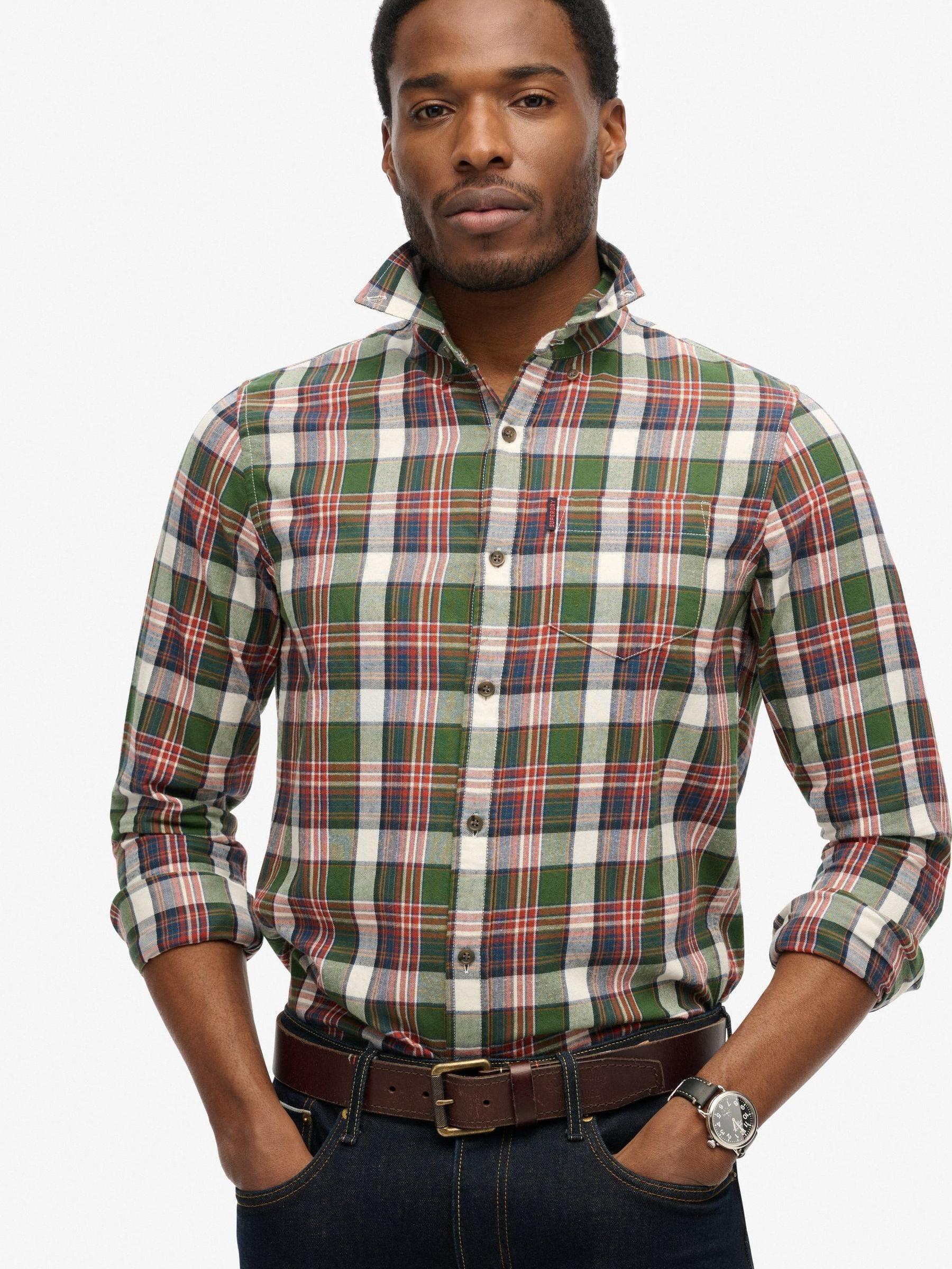 Buy Superdry Upstate Check Green Vintage 100% Cotton Check