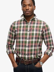 Superdry Upstate Check Green Vintage 100% Cotton Check Shirt - Image 1 of 6
