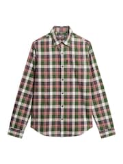 Superdry Upstate Check Green Vintage 100% Cotton Check Shirt - Image 4 of 6