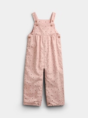 JoJo Maman Bébé Pale Pink Floral Cord Dungarees - Image 5 of 5