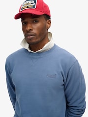 Superdry Moonlight Blue Essential Logo Crew Loose Fit Sweatshirt - Image 3 of 6