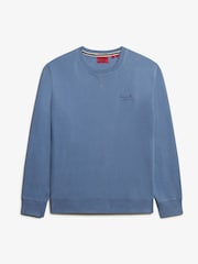 Superdry Moonlight Blue Essential Logo Crew Loose Fit Sweatshirt - Image 6 of 6