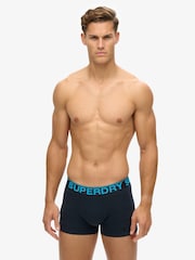 Superdry Navy/Blue Stripe/Navy Feeder Boxers 3 Pack - Image 5 of 7