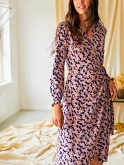 Thought Blue Thackery Lenzing™ EcoVero™ Printed Wrap Midi Dress - Image 1 of 7