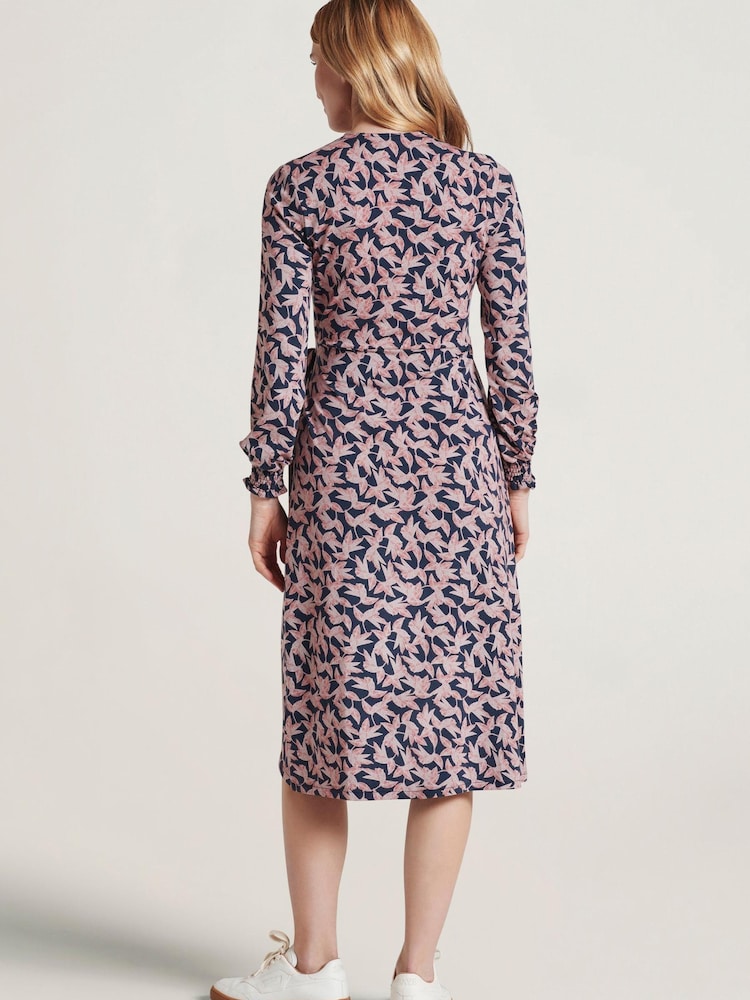 Thought Blue Thackery Lenzing™ EcoVero™ Printed Wrap Midi Dress - Image 2 of 7