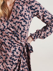 Thought Blue Thackery Lenzing™ EcoVero™ Printed Wrap Midi Dress - Image 6 of 7