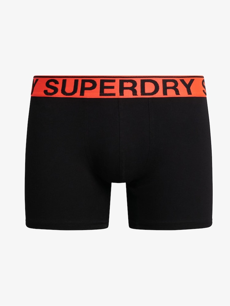 Superdry Khaki Stripe/Khaki Grit/Black Boxers 3 Pack - Image 2 of 5