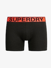 Superdry Khaki Stripe/Khaki Grit/Black Boxers 3 Pack - Image 3 of 5