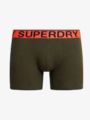 Superdry Khaki Stripe/Khaki Grit/Black Boxers 3 Pack - Image 4 of 5