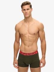 Superdry Khaki Stripe/Khaki Grit/Black Boxers 3 Pack - Image 5 of 5