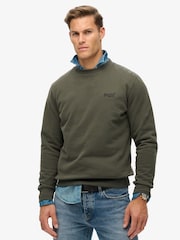 Gri închis Verde - Superdry Essential Logo Guler rotund Larg Fit Hanorac - Imaginea 1 din 6