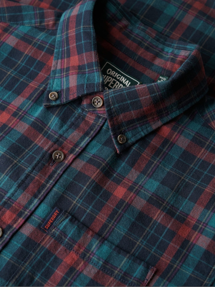 Superdry Montauk Check Navy 100% Cotton Vintage Check Shirt - Image 5 of 5