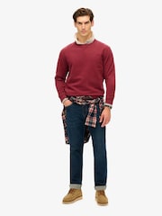 Superdry Rich Burgundy Essential Logo Crew Sweatshirt - Image 2 of 5