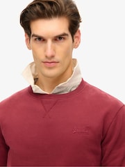 Superdry Rich Burgundy Essential Logo Crew Sweatshirt - Image 3 of 5