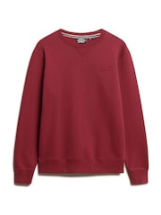 Superdry Rich Burgundy Essential Logo Crew Sweatshirt - Image 4 of 5