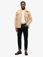 Superdry Shaker Beige Patched Canvas Overshirt - Image 2 of 4