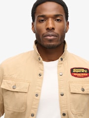 Superdry Shaker Beige Patched Canvas Overshirt - Image 4 of 4
