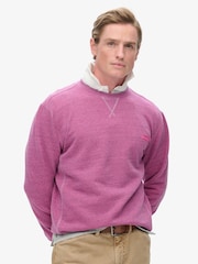 Superdry Shocking Pink 100% Cotton Marl Crew Sweater - Image 1 of 6