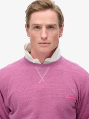 Superdry Shocking Pink 100% Cotton Marl Crew Sweater - Image 3 of 6
