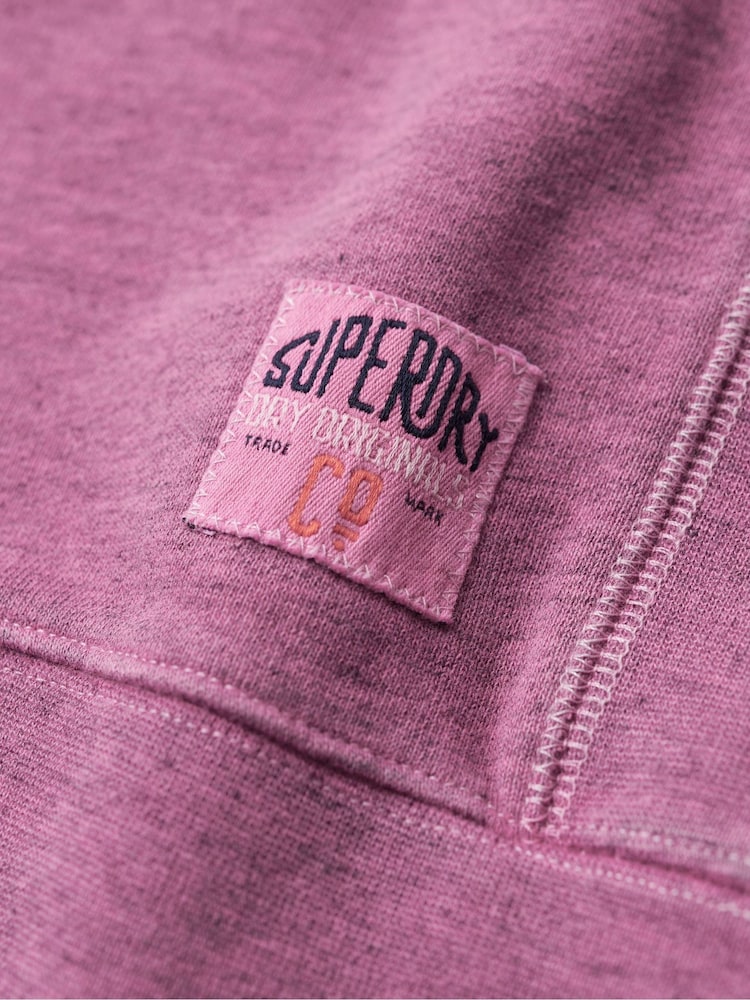Superdry Shocking Pink 100% Cotton Marl Crew Sweater - Image 6 of 6