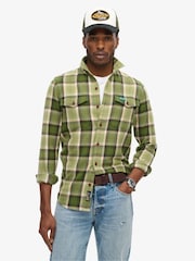 Superdry Yosemite Check Green Cotton Worker Check 100% Cotton Shirt - Image 1 of 6