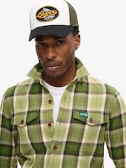 Superdry Yosemite Check Green Cotton Worker Check 100% Cotton Shirt - Image 3 of 6