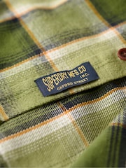 Superdry Yosemite Check Green Cotton Worker Check 100% Cotton Shirt - Image 6 of 6