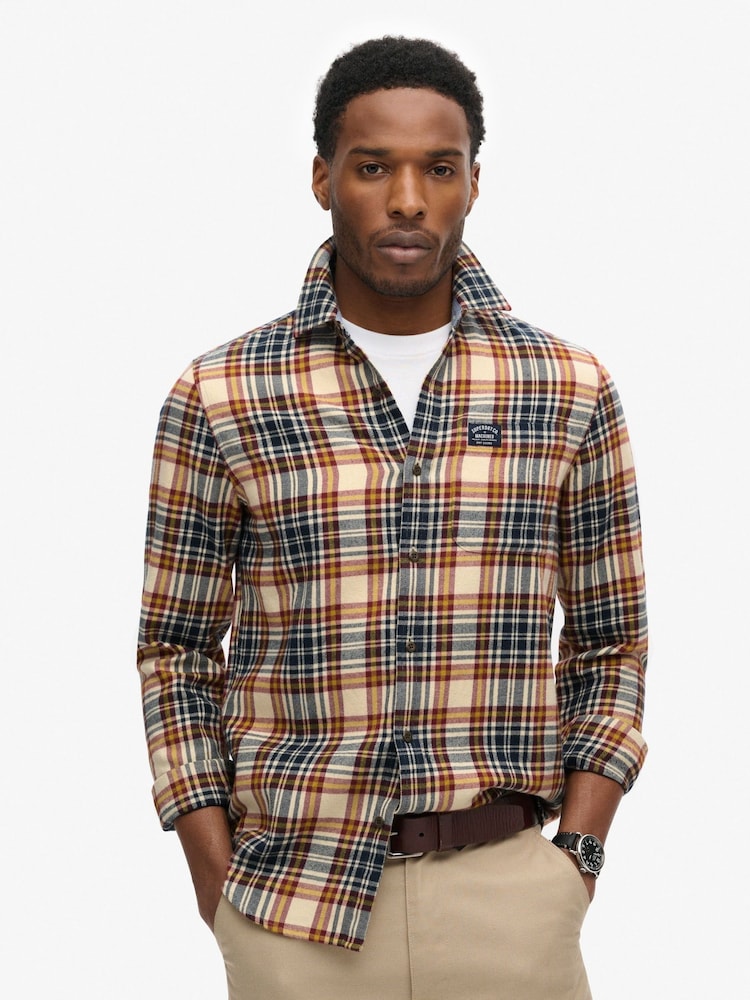 Superdry Orange Chrome Long Sleeve Lumberjack Shirt - Image 1 of 5