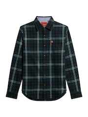 Superdry Frontier Check Navy Long Sleeve 100% Cotton Lumberjack Shirt - Image 4 of 6