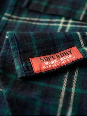 Superdry Frontier Check Navy Long Sleeve 100% Cotton Lumberjack Shirt - Image 5 of 6