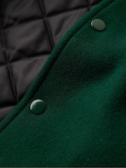 Superdry Pine Green Varsity Wool Bomber Jacket - Image 10 of 10