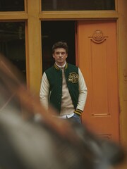Superdry Pine Green Varsity Wool Bomber Jacket - Image 2 of 10