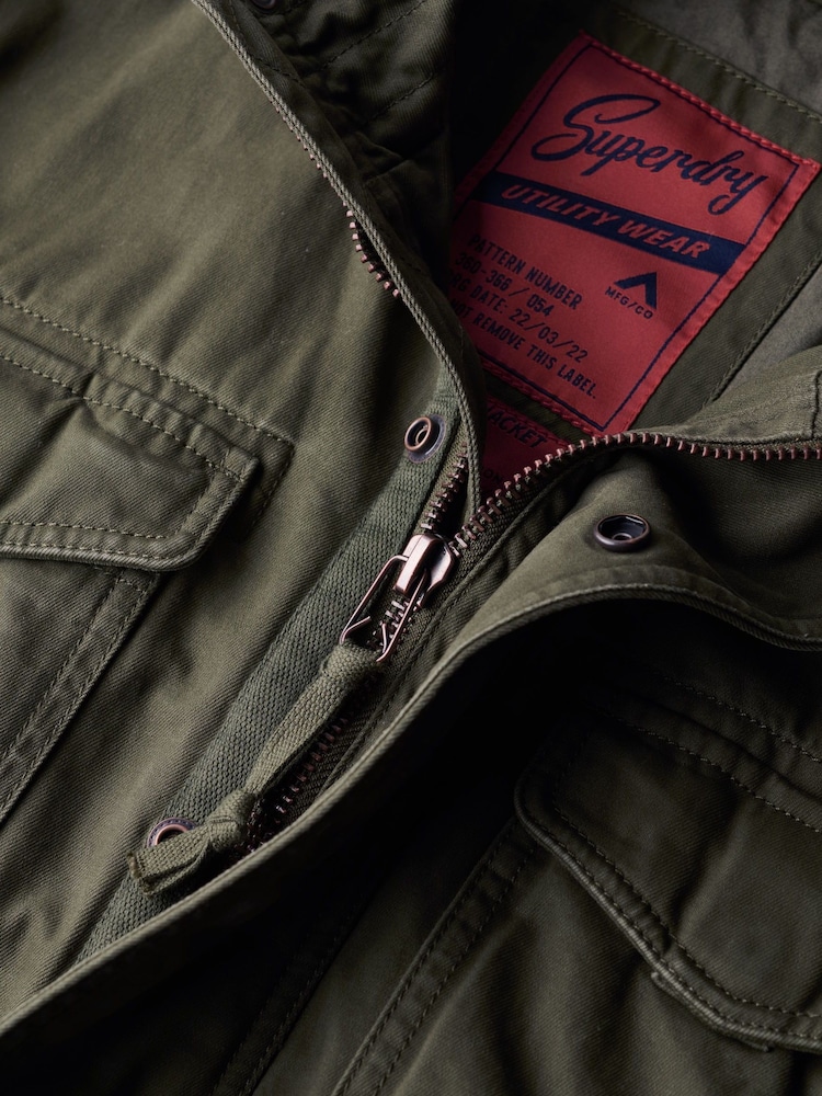 Superdry Green 100% Cotton Rookie Military Jacket - Image 6 of 6