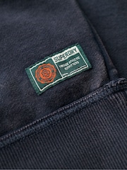 Superdry Rich Navy Charcoal Marl Vintage Athletic Crew 100% Cotton Sweatshirt - Image 6 of 6
