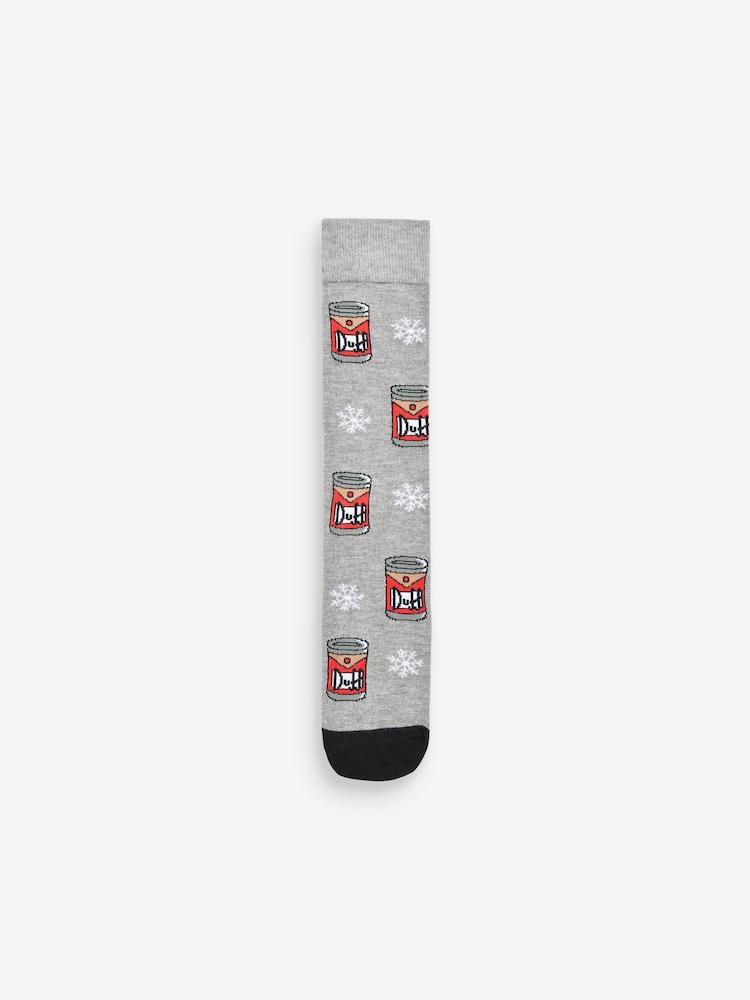 Simpsons Pattern Christmas Licence Socks 4 Pack - Image 2 of 5