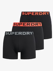 Superdry Black/Orange Boxers 3 Pack - Image 1 of 6