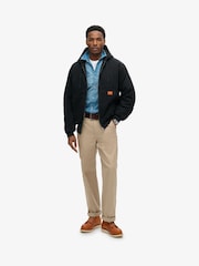 Superdry Jet Black 100% Cotton Surplus Hooded Bomber Jacket - Image 2 of 5