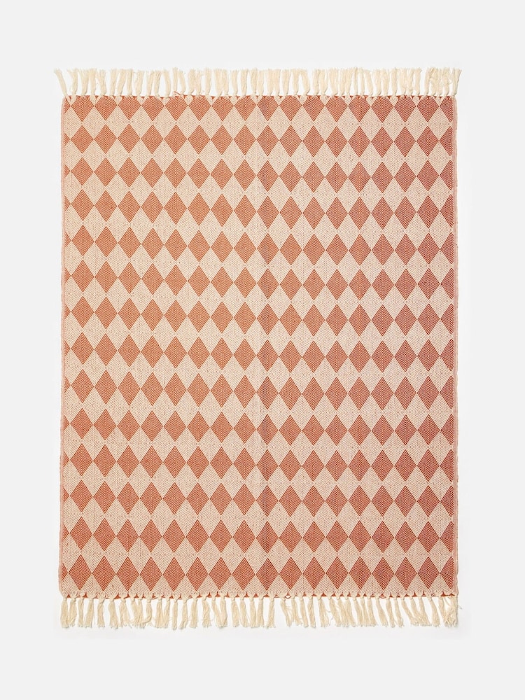 Oliver Bonas Cinnamon Henlow Geometric Throw - Image 2 of 4 Oliver Bonas Cinnamon Henlow Geometric Throw - Image 2 of 4