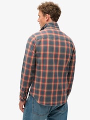 Superdry Yosemite Check Navy Cotton Worker Check 100% Cotton Shirt - Image 2 of 6