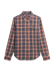 Superdry Yosemite Check Navy Cotton Worker Check 100% Cotton Shirt - Image 5 of 6