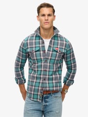 Superdry Yosemite Check Blue Cotton Worker Check 100% Cotton Shirt - Image 1 of 5