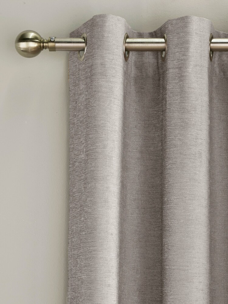 Enhanced Living Grey Savoy Eyelet Ready Made Blackout Eyelet Curtains - Image 2 of 3