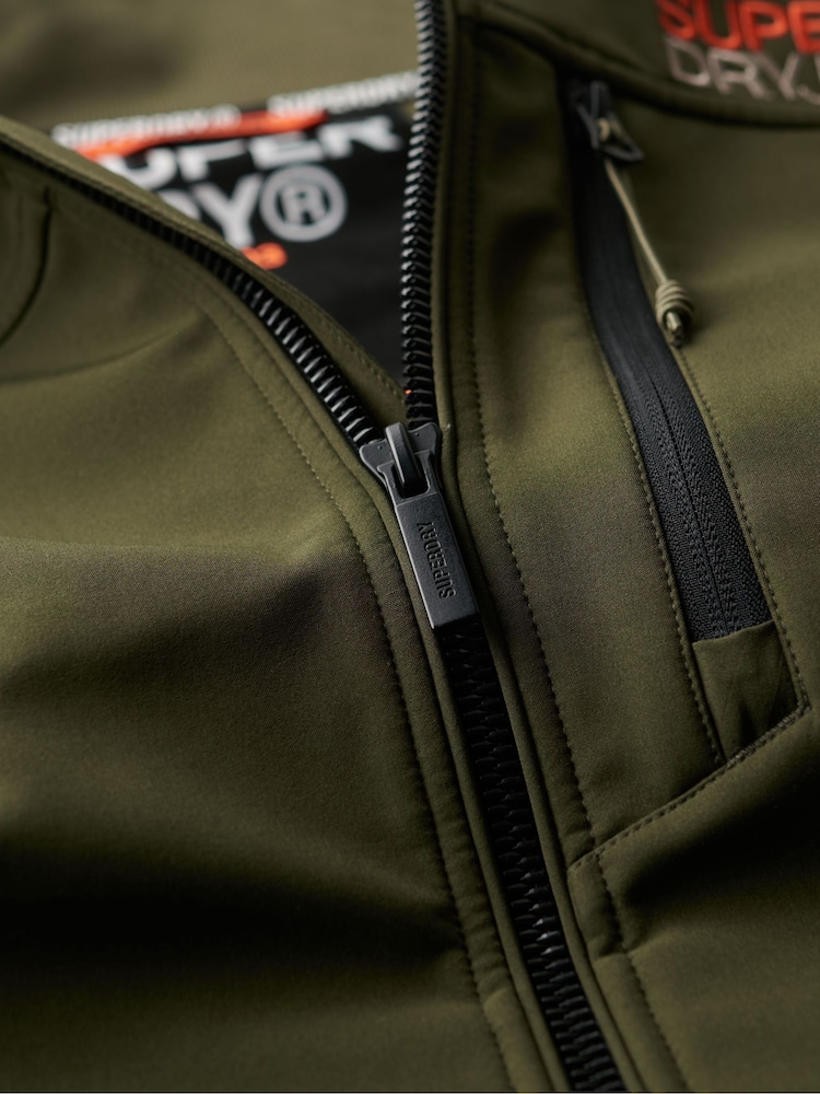 Superdry Army Khaki Softshell Trekker Track Jacket - Image 6 of 6