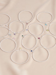 Sterling Silver Hexagon Birthstone Beady Bracelet - Image 1 of 13