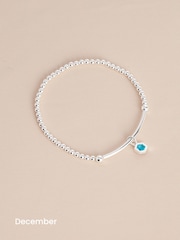 Sterling Silver Hexagon Birthstone Beady Bracelet - Image 10 of 13