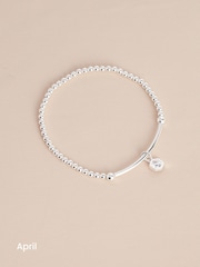 Sterling Silver Hexagon Birthstone Beady Bracelet - Image 12 of 13