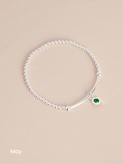 Sterling Silver Hexagon Birthstone Beady Bracelet - Image 13 of 13