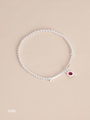 Sterling Silver Hexagon Birthstone Beady Bracelet - Image 2 of 13